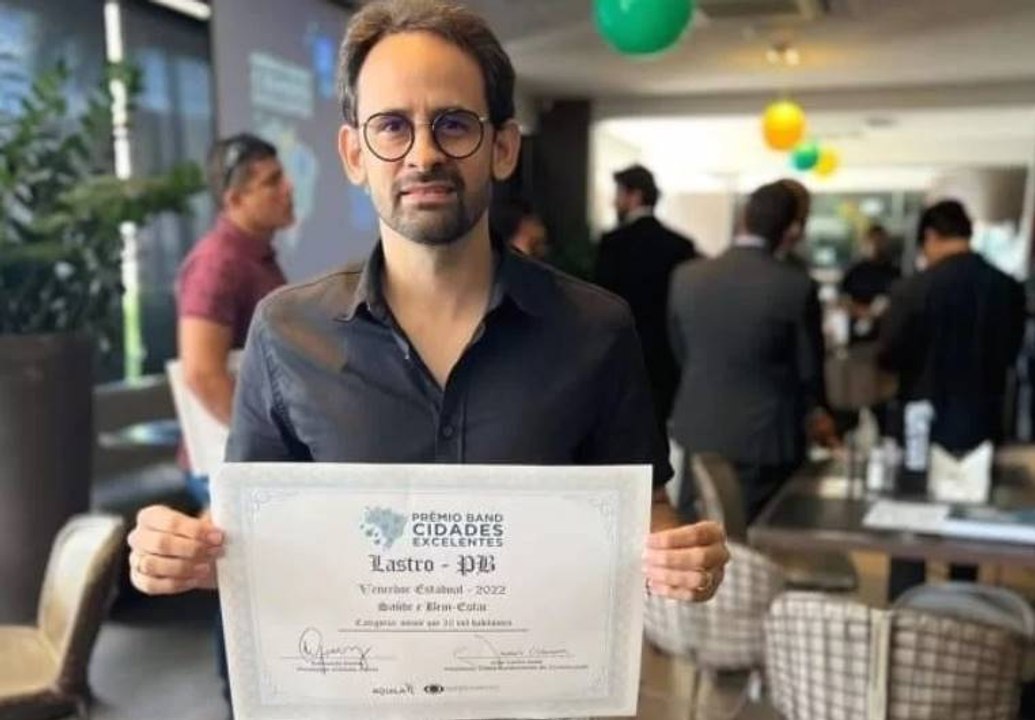 Prefeitura de Lastro é premiada pela BAND por boas práticas na gestão pública na área de saúde