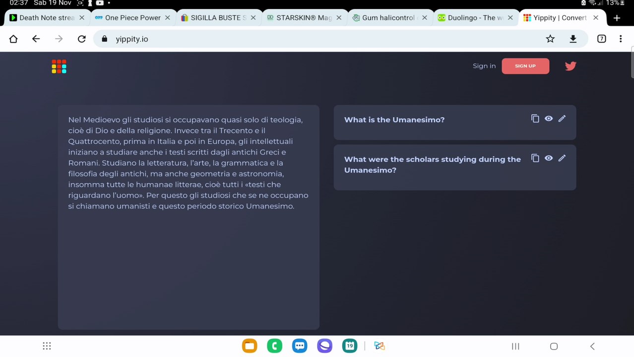Genera automaticamente domande da un testo