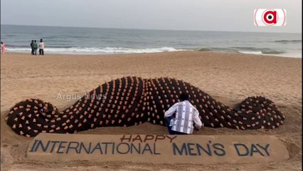 International Men's Day | Sudarsan Pattnaik Makes Moustache Installation With Mud Tea Cups