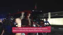 Fans from around the world greet Portugal at their World Cup hotel