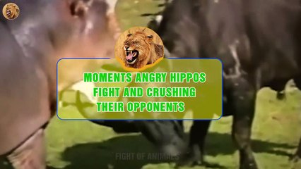 Download Video: 7 Unbelievable Moments Angry Hippos Fight And Crushing Their Opponents   Animals Fight (4)