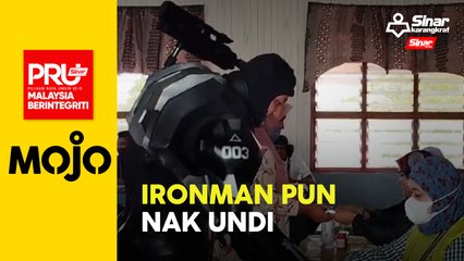 Pengundi guna kostum 'Ironman' curi tumpuan di SK Bukit Sagu 1