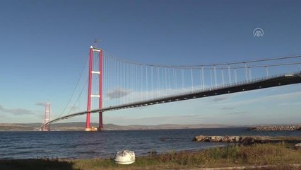 ÇANAKKALE - 1915 Çanakkale Köprüsü'ne yerleştirilecek top mermileri için kaideler kurulmaya başlandı