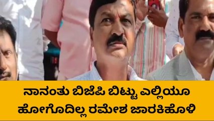 ನಾನೂ ಬಿಜೆಪಿ ಪಕ್ಷ ಬಿಟ್ಟು ಹೋಗುವುದಿಲ್ಲ - ರಮೇಶ್ ಜಾರಕಿಹೊಳಿ