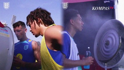 Momen Pemain Timnas Inggris Ngadem di Depan Pendingin karena Kepanasan saat Gelar Latihan di Qatar