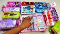 unboxing collection of pencil case, jumbo stationery kit, bts pencil box, unicorn kit, 3D compass