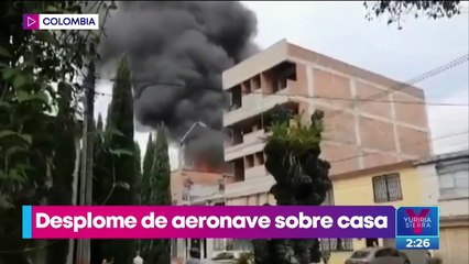 Aeronave se desploma y sobre casa en Medellín, Colombia