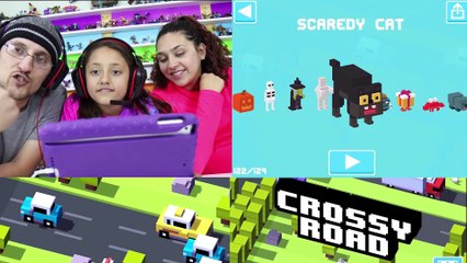 CROSS EYED Crossy Road CHALLENGE!  Halloween Characters Fun! (Part 8 FGTEEV GAMEPLAY)
