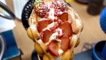 StrawBerry HongKong Egg Waffle - Korean Street Food