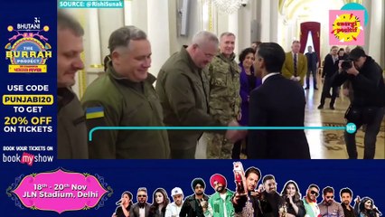 Скачать видео: Surprise visit by Rishi Sunak to a conflict area in Ukraine; he meets Zelensky as Russian forces bombard Ukrainian cities