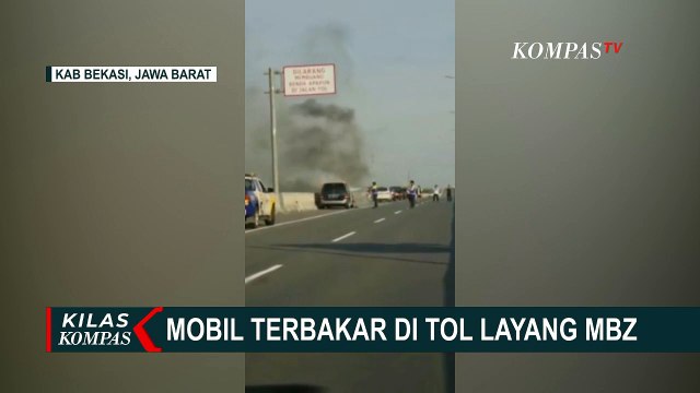 Usaha Pemadaman Mobil Terbakar di Tol Layang MBZ