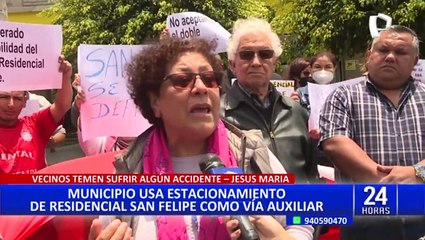 Jesús María: Denuncian que municipio utiliza estacionamiento de Residencial San Felipe como vía auxiliar