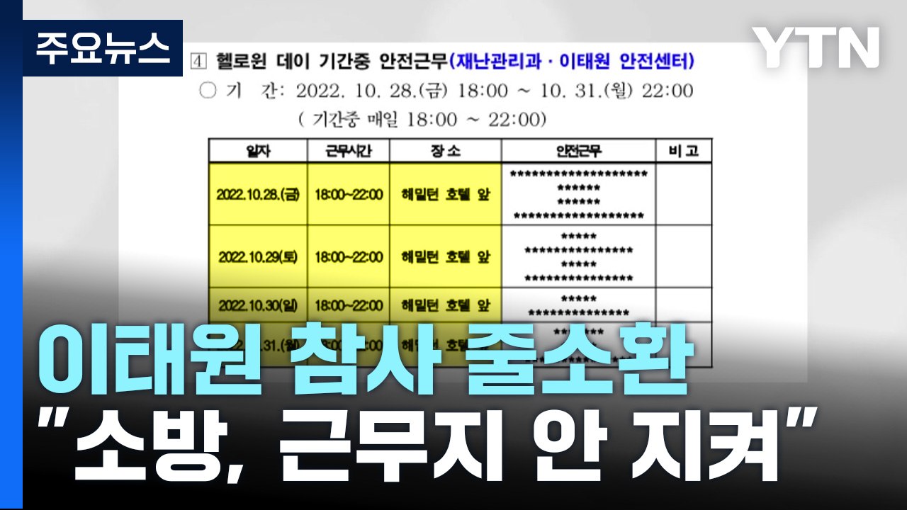 참사 당일 근무지 안 지킨 소방...이번 주 소환조사 마무리 / YTN