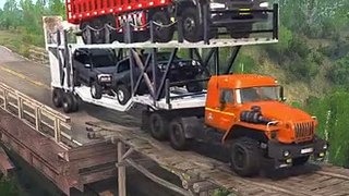 Transport Truck Passing The Wooden Bridge Spintires MudRunner