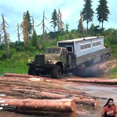 Truck Passing The Wooden Bridge Spintires MudRunner