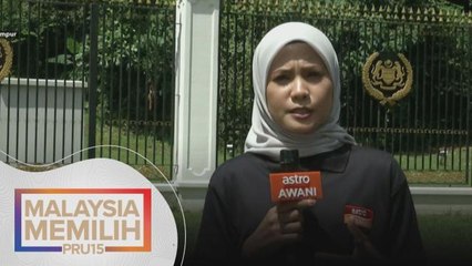 Pasca PRU15 | Situasi di perkarangan Istana Negara setakat jam 1 tengah hari
