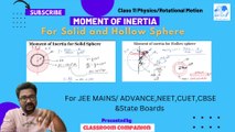 Moment of Inertia for Solid Sphere| Hollow Sphere | Class 11 Physics