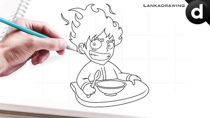 how to draw luffy one piece hungry