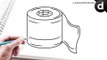 how to draw toilet roll tissue simple and easy