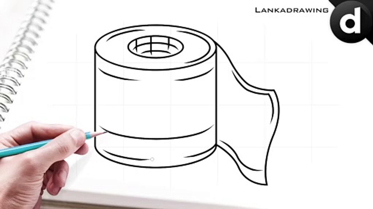 how to draw toilet roll tissue simple and easy