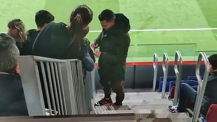 Ferran Jutglà, en el Johan Cruyff para ver el Barça B-Bilbao Athletic / CULEMANÍA