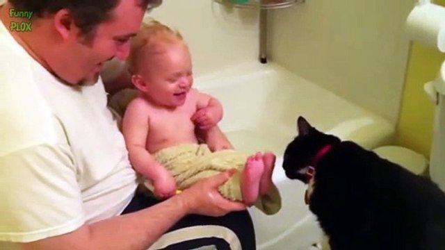 Funny Babies Laughing Hysterically at Cats Compilation