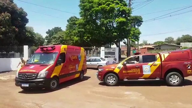 Após cair de escada e bater a cabeça, mulher é socorrida pelas equipes do Corpo de Bombeiros
