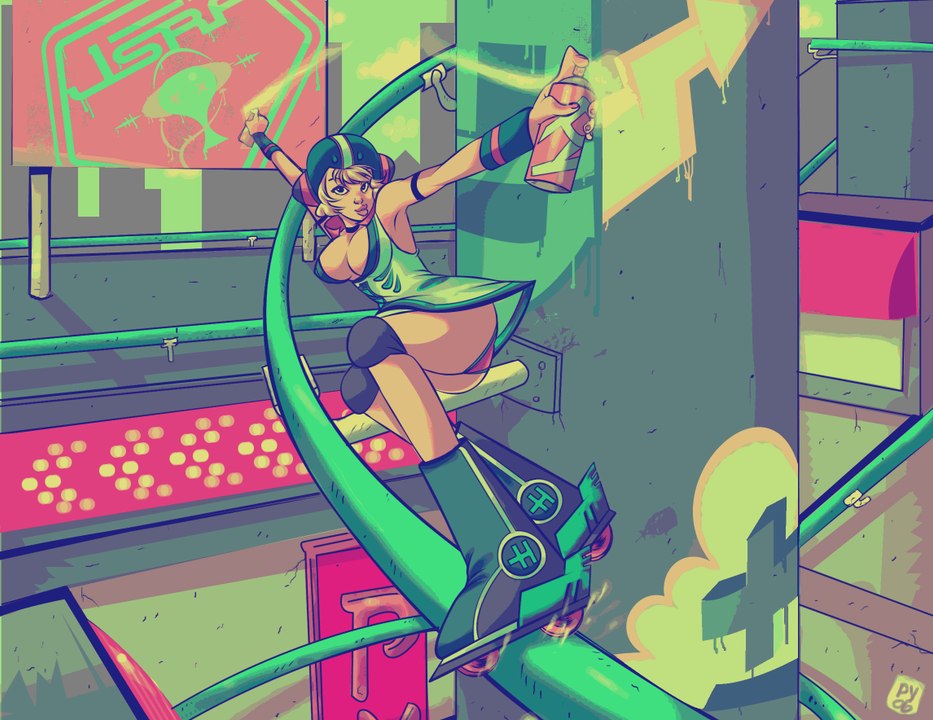 Jet Set Radio Future (PC-iso) / Dogenzaka Hill (first entrance).