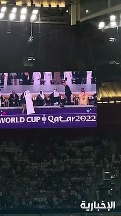 فيديو ولي_العهد الأمير محمد بن سلمان خلال حضوره حفل افتتاح_كأس_العالم 2022 في استاد البيت - - الإخبارية_رياضة