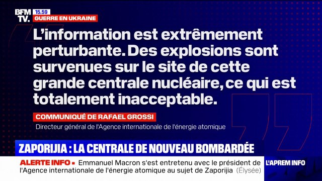Zaporijjia: de puissantes explosions ont été constatées dans la centrale par l'Agence internationale de l'énergie atomique