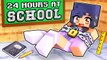 24 HOURS Trapped In SCHOOL in Minecraft ! Aphmau