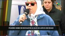 teleSUR Noticias 11:30 20-11: Muere Hebe de Bonafini a sus 93 años