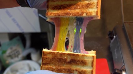 Rainbow Cheese Toast, Croquant Chou - Korean Street Food