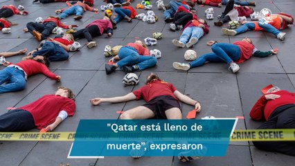 Realizan protestas en París contra el mundial de Qatar