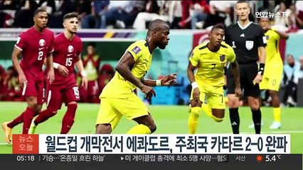 월드컵 개막전서 에콰도르, 주최국 카타르 2-0 완파