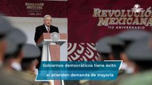 Dictaduras y oligarquías no garantizan la paz, dice López Obrador al conmemorar la Revolución