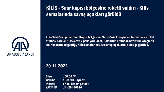 Sınır kapısı bölgesine roketli saldırı - Kilis semalarında savaş uçakları görüldü