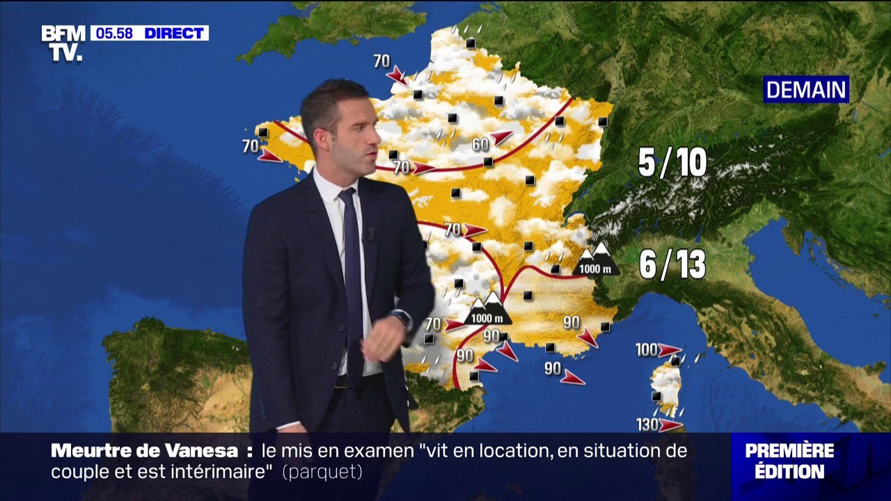 Un temps pluvieux et venteux sur la majorité du pays, de la neige sur les Pyrénées...la météo de ce lundi