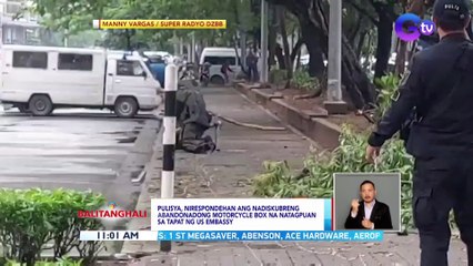 Pulisya, nirespondehan ang nadiskubreng abandonadong motorcycle box na natagpuan sa tapat ng US Embassy | BT