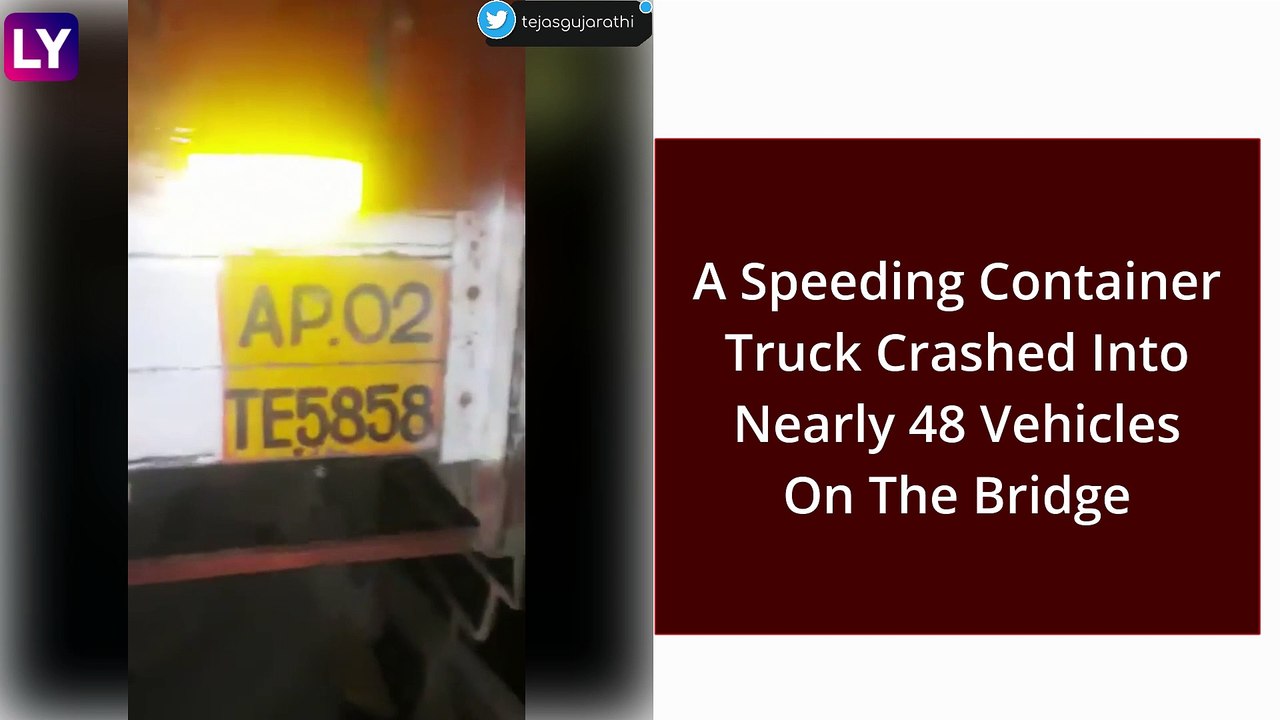 Pune Road Accident: Speeding Container Rams Into 48 Vehicles; Suspected Brake-Fail Leaves 3 Injured