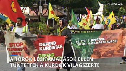 A török légitámadások ellen tüntettek a kurdok világszerte