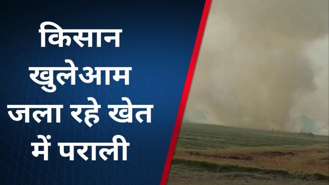 कौशांबी: किसान खुलेआम जला रहे खेत में पराली, खुलेआम धज्जियां उड़ाते किसान