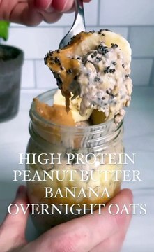 High Protein Peanut Butter Banana Overnight Oats