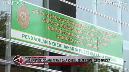Jaksa Pinangki Didakwa Terima Suap 500 Ribu Dolar AS dari Djoko Tjandra