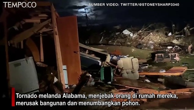 Tornado Alabama Menewaskan Satu Orang, 20 Orang Terluka, Bangunan Roboh