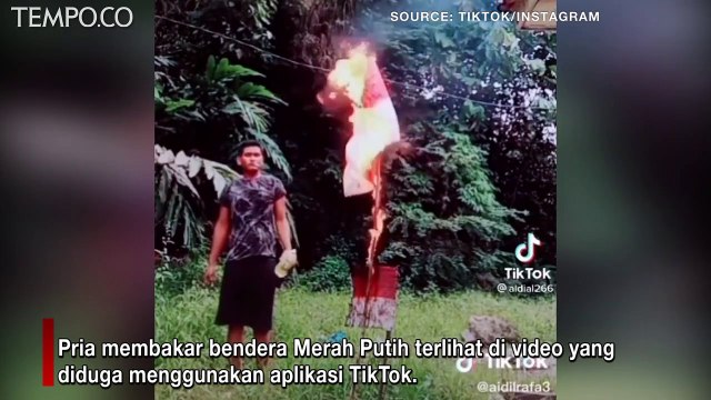 Video Viral Pria Membakar Bendera Merah Putih, Netizen Geram