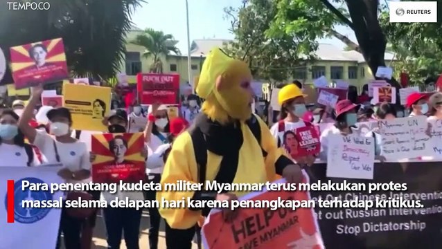 Protes Anti Kudeta Myanmar di Yangon Memasuki Hari Kedelapan
