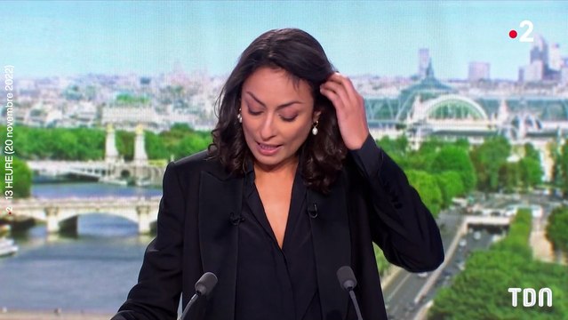 Leila Kaddour en larmes à la fin du JT