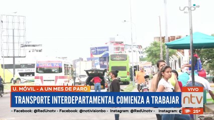 Transporte interdepartamental de Santa Cruz comienza a trabajar con custodia policial