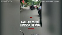 Video Viral, Mobil Mewah SUV Tabrak Mobil yang Berhenti, Pelaku Dikejar Pakai Ojol